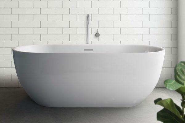 Decina Valentina 1500 Freestanding Bath - Overflow - Matte White
