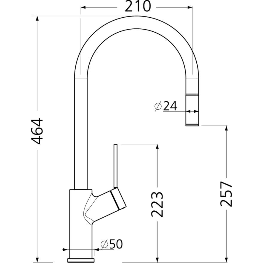 Oliveri Vilo VT0398B-GM Gunmetal Pull Out Mixer Tap